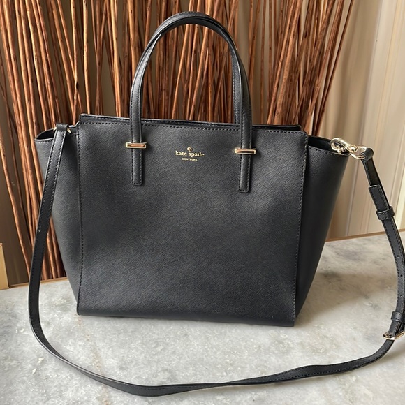 Kate Spade New York black satchel with crossbody strap - Picture 2 of 10